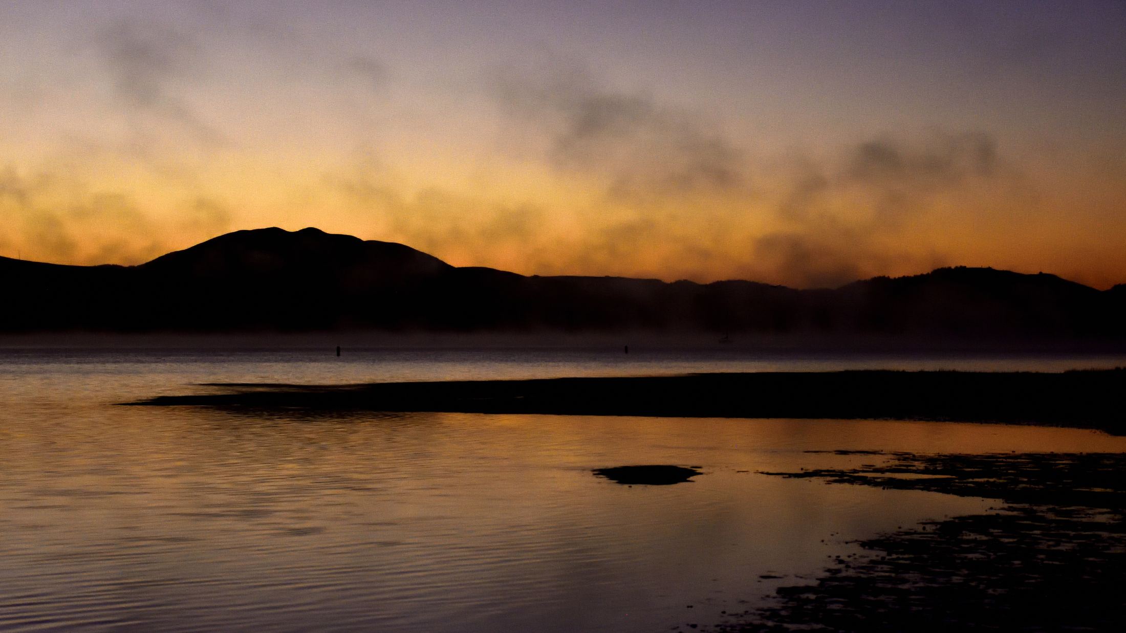 Dawn over Tomales Bay in Marin County
